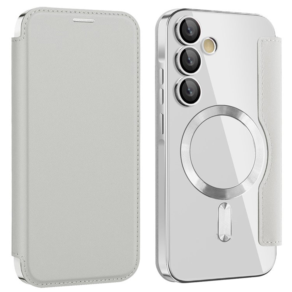 Capa MagSafe para Samsung Galaxy A55 5G A556, Techsuit, SmartMag Book, Cinzento