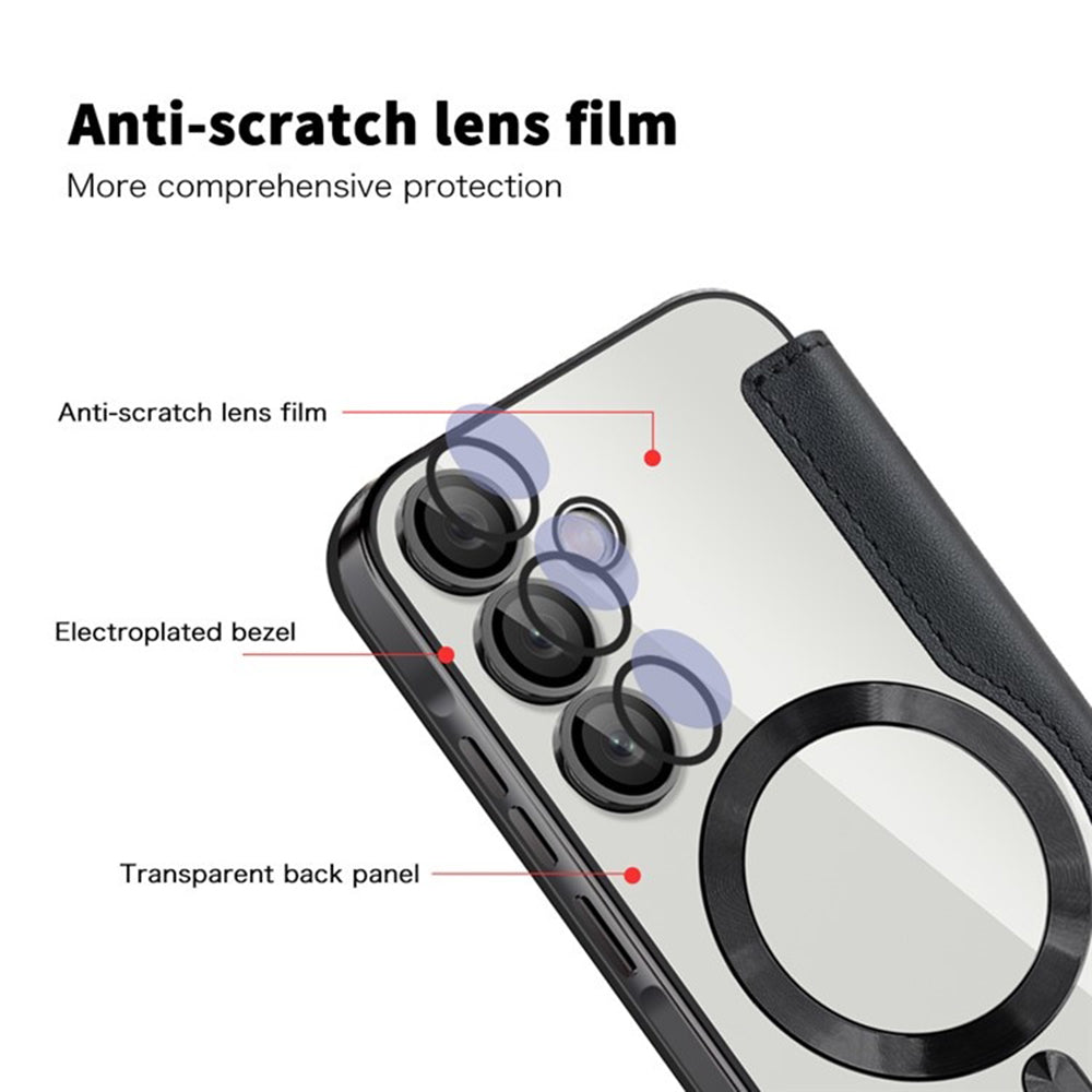 Capa MagSafe para Samsung Galaxy A55 5G A556, Techsuit, SmartMag Book, Preta