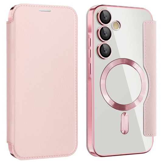 Capa MagSafe para Samsung Galaxy A55 5G A556, Techsuit, SmartMag Book, Rosa