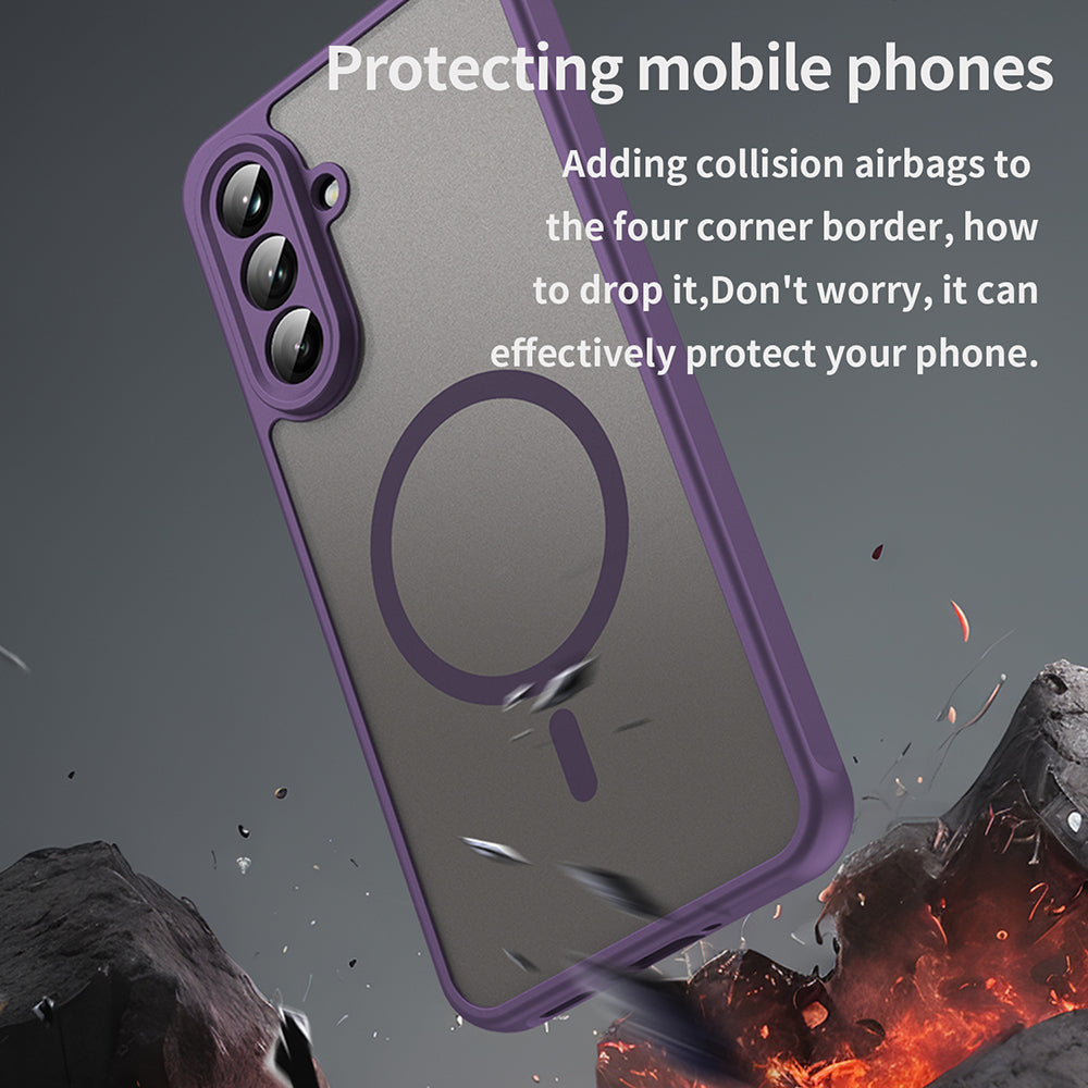 Capa MagSafe para Samsung Galaxy A56 A566, Techsuit, HaloFrost II, Roxo