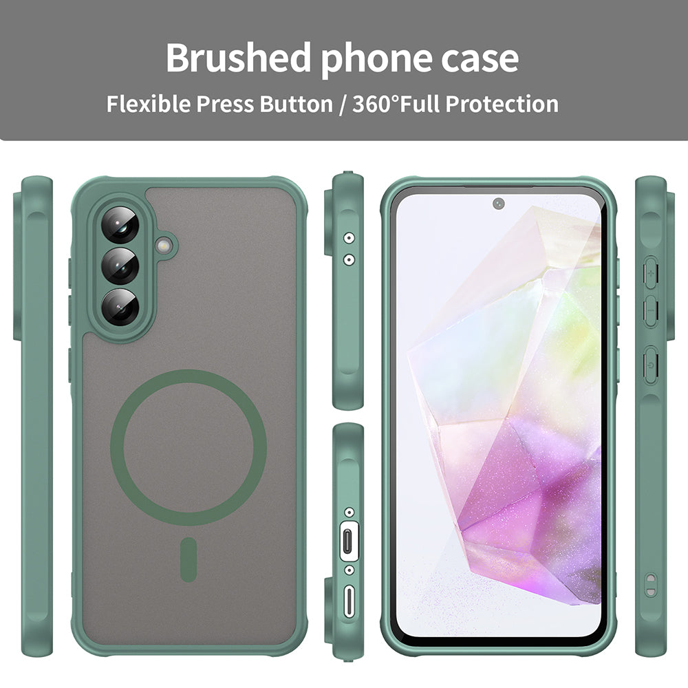 Capa MagSafe para Samsung Galaxy A56 A566, Techsuit, HaloFrost II, Verde