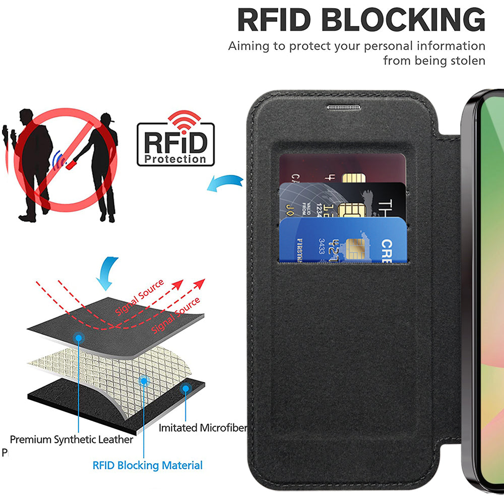 Capa MagSafe para Samsung Galaxy A56 A566, Techsuit, SmartMag Book, Preta
