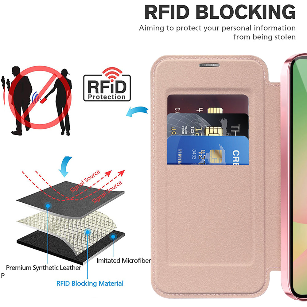Capa MagSafe para Samsung Galaxy A57 5G, Techsuit, SmartMag Book, Rosa