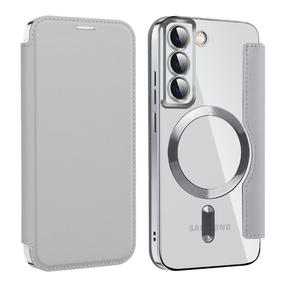 Capa MagSafe para Samsung Galaxy S22 5G S901, Techsuit, SmartMag Book, Cinzento