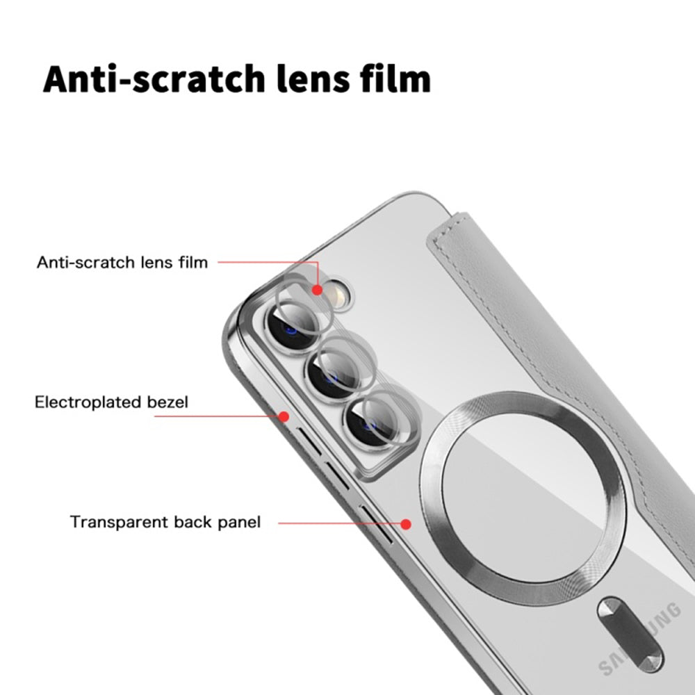 Capa MagSafe para Samsung Galaxy S22 5G S901, Techsuit, SmartMag Book, Cinzento