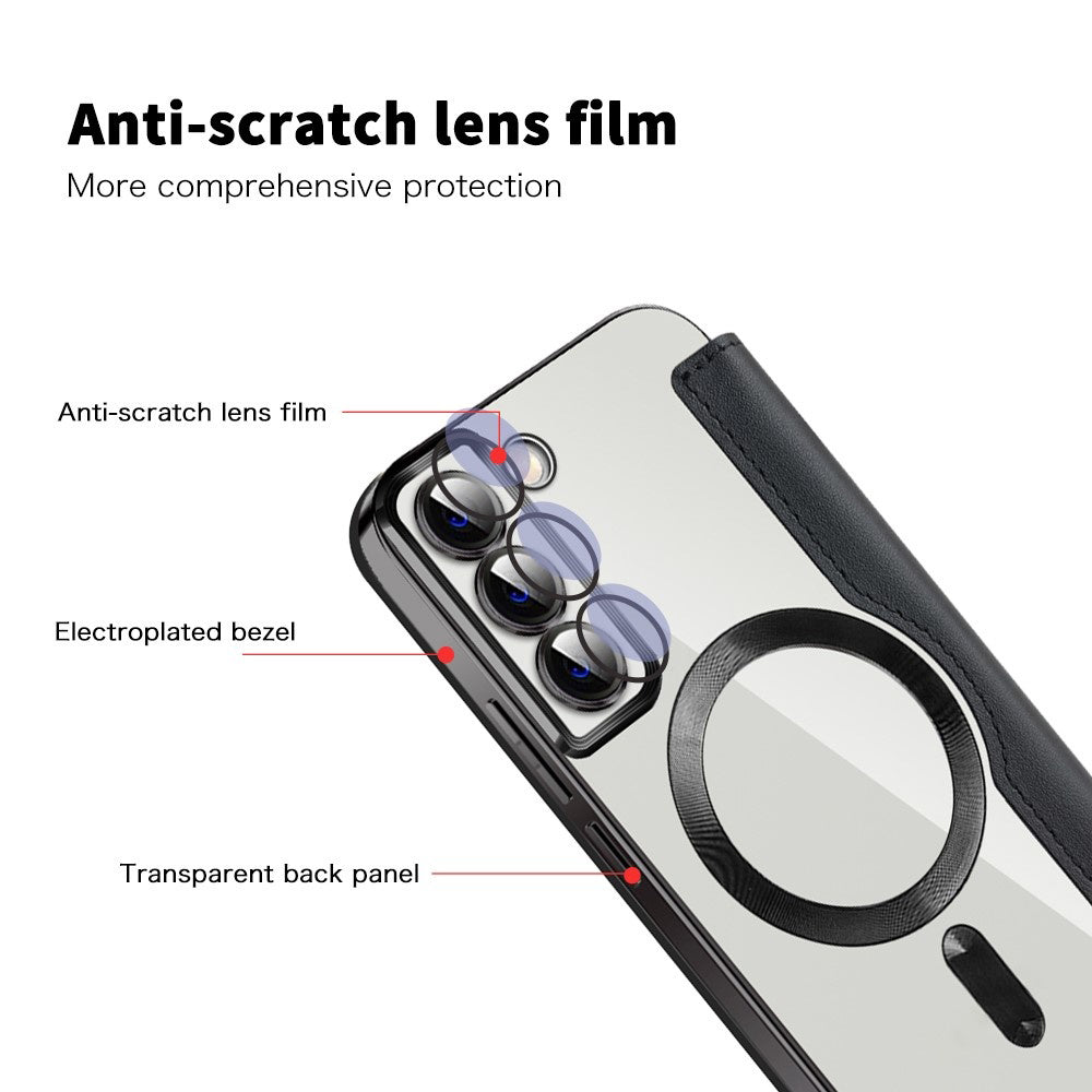Capa MagSafe para Samsung Galaxy S22 5G S901, Techsuit, SmartMag Book, Preta