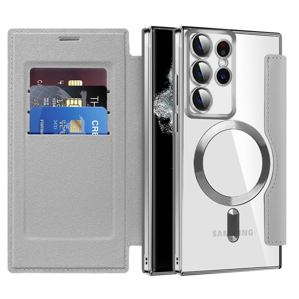 Capa MagSafe para Samsung Galaxy S22 Ultra 5G S908, Techsuit, SmartMag Book, Cinzento
