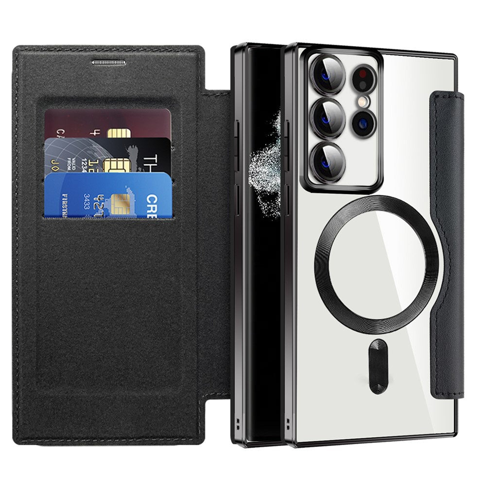 Capa MagSafe para Samsung Galaxy S22 Ultra 5G S908, Techsuit, SmartMag Book, Preta