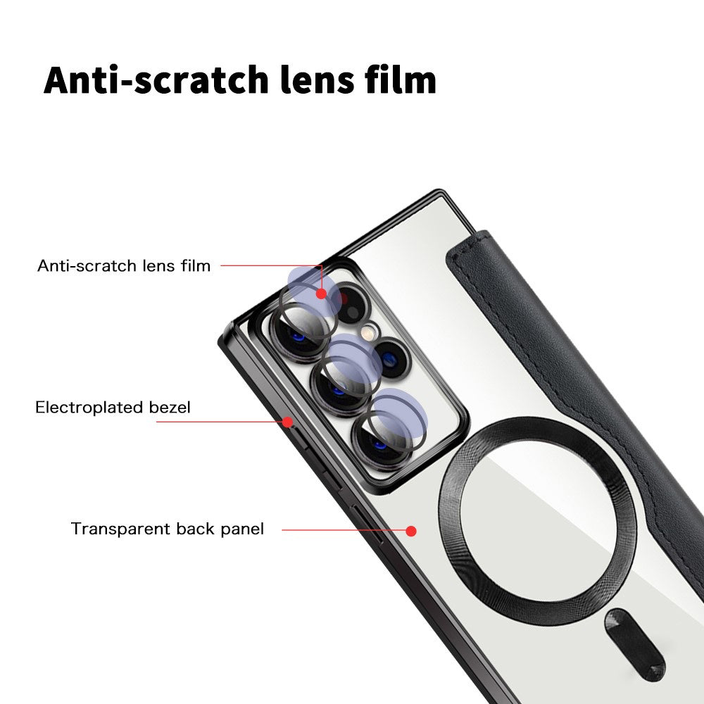Capa MagSafe para Samsung Galaxy S22 Ultra 5G S908, Techsuit, SmartMag Book, Preta