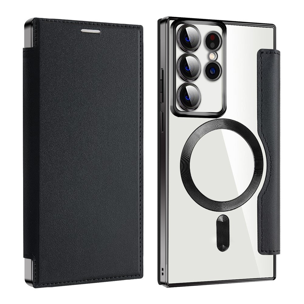 Capa MagSafe para Samsung Galaxy S22 Ultra 5G S908, Techsuit, SmartMag Book, Preta