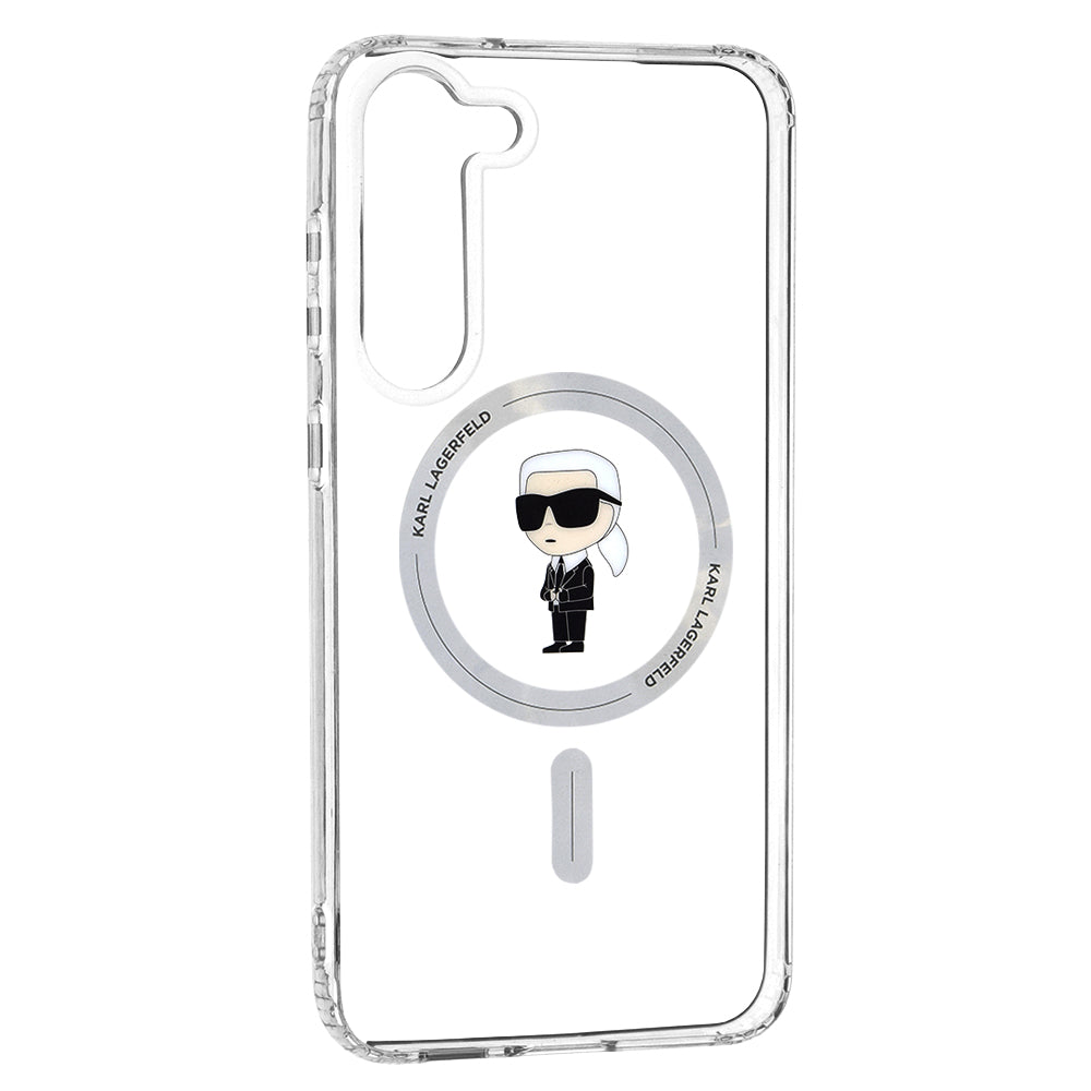 Capa MagSafe para Samsung Galaxy S23+ S916, Karl Lagerfeld, IML Ikonik Karl, Transparente