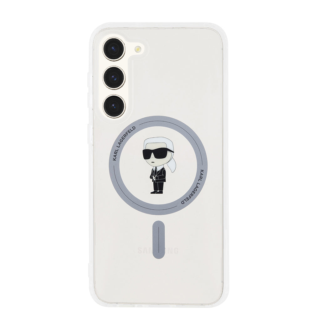 Capa MagSafe para Samsung Galaxy S23+ S916, Karl Lagerfeld, IML Ikonik Karl, Transparente