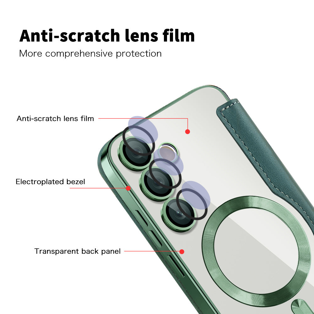 Capa MagSafe para Samsung Galaxy S23 S911, Techsuit, SmartMag Book, Verde
