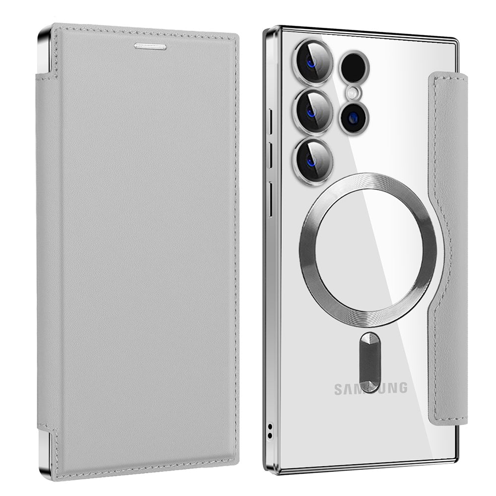 Capa MagSafe para Samsung Galaxy S23 Ultra S918, Techsuit, SmartMag Book, Cinzento