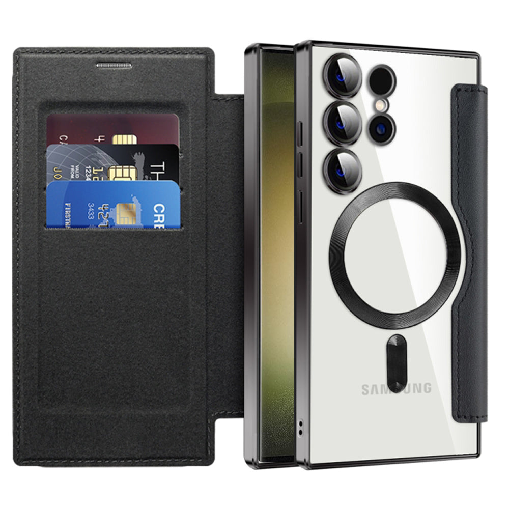 Capa MagSafe para Samsung Galaxy S23 Ultra S918, Techsuit, SmartMag Book, Preta