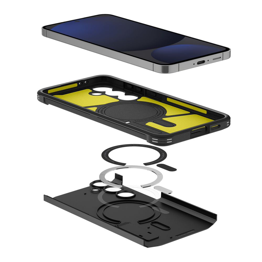 Capa MagSafe para Samsung Galaxy S24 FE S721, Spigen, Tough Armor, Preta ACS08625