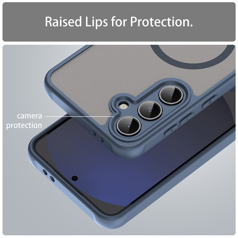 Capa MagSafe para Samsung Galaxy S24 FE S721, Techsuit, HaloFrost II, Azul Marinho