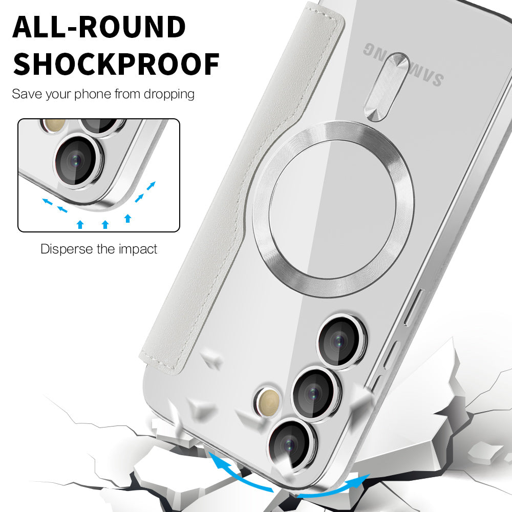 Capa MagSafe para Samsung Galaxy S24 FE S721, Techsuit, SmartMag Book, Cinzento
