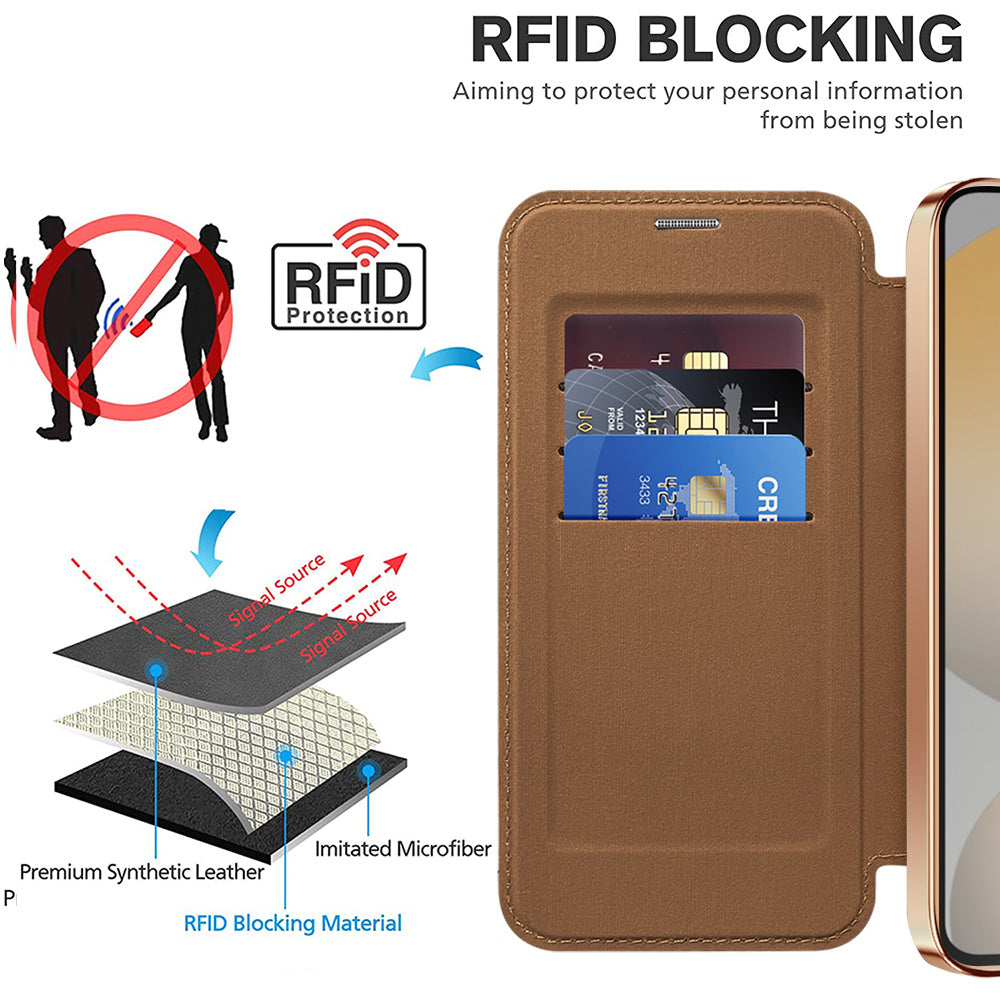 Capa MagSafe para Samsung Galaxy S24 FE S721, Techsuit, SmartMag Book, Castanha