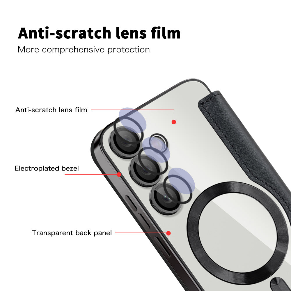 Capa MagSafe para Samsung Galaxy S24 FE S721, Techsuit, SmartMag Book, Preta