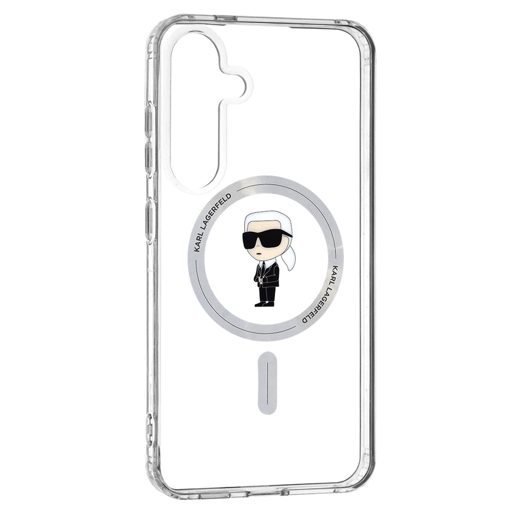 Capa MagSafe para Samsung Galaxy S24+ S926, Karl Lagerfeld, IML Ikonik Karl, Transparente