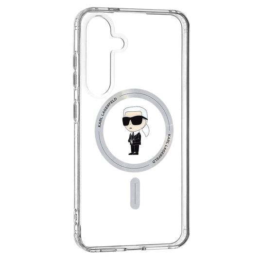 Capa MagSafe para Samsung Galaxy S24+ S926, Karl Lagerfeld, IML Ikonik Karl, Transparente