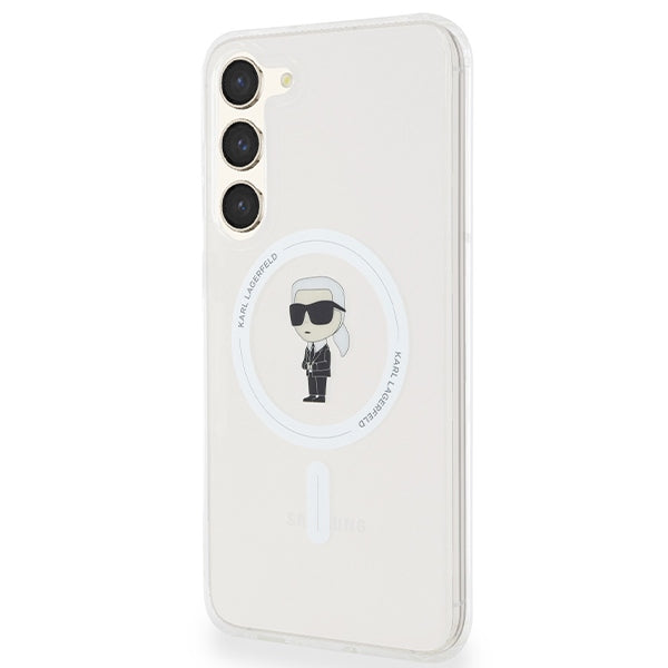 Capa MagSafe para Samsung Galaxy S24+ S926, Karl Lagerfeld, IML Ikonik Karl, Transparente