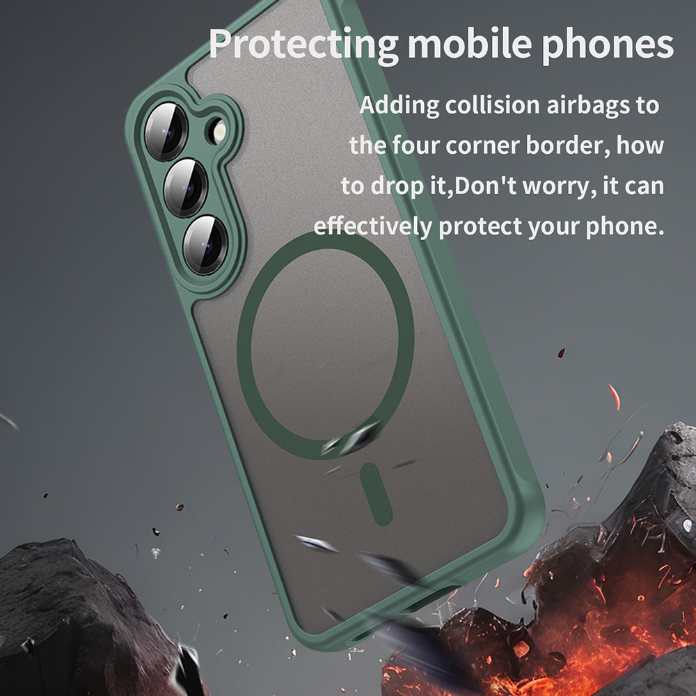 Capa MagSafe para Samsung Galaxy S24+ S926, Techsuit, HaloFrost II, Verde