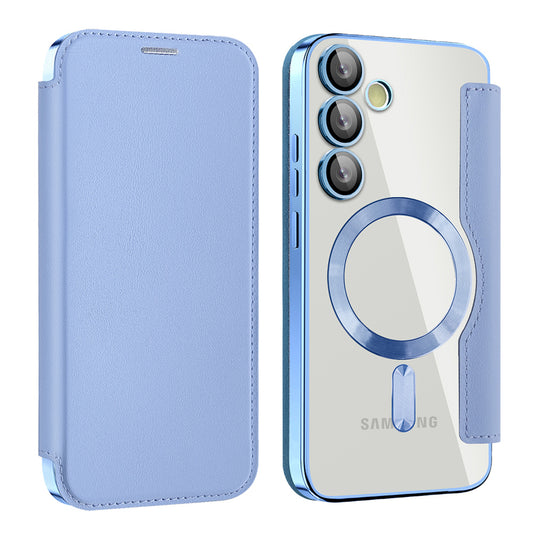 Capa MagSafe para Samsung Galaxy S24+ S926, Techsuit, SmartMag Book, Azul