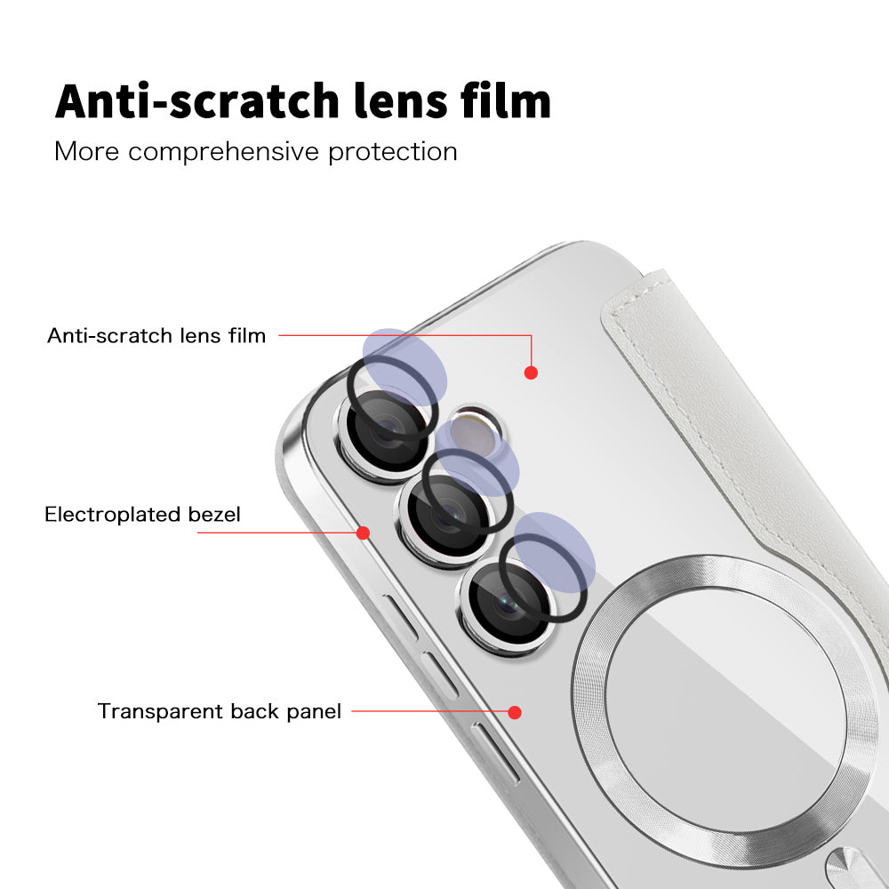 Capa MagSafe para Samsung Galaxy S24+ S926, Techsuit, SmartMag Book, Cinzento
