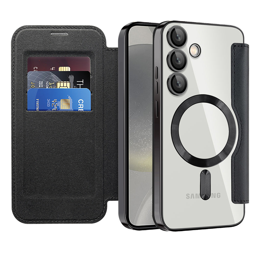Capa MagSafe para Samsung Galaxy S24+ S926, Techsuit, SmartMag Book, Preta