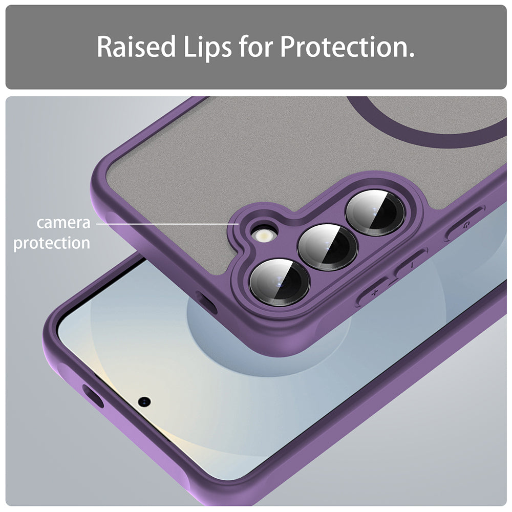 Capa MagSafe para Samsung Galaxy S24 S921, Techsuit, HaloFrost II, Roxa