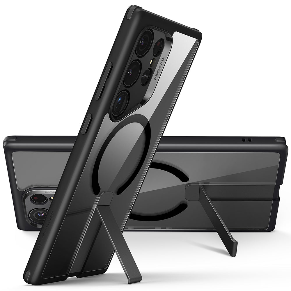 Capa MagSafe para Samsung Galaxy S24 Ultra S928, ESR, Boost Flickstand, Preta Transparente