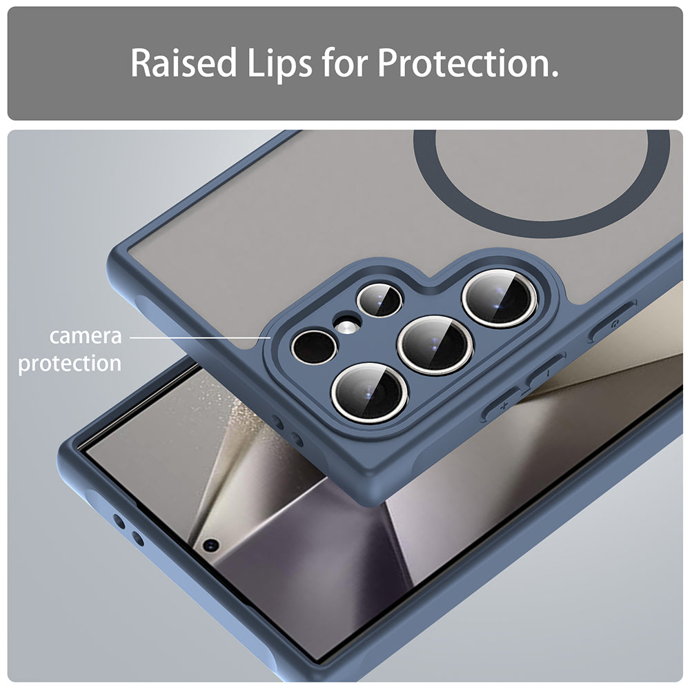 Capa MagSafe para Samsung Galaxy S24 Ultra S928, Techsuit, HaloFrost II, Azul Marinho