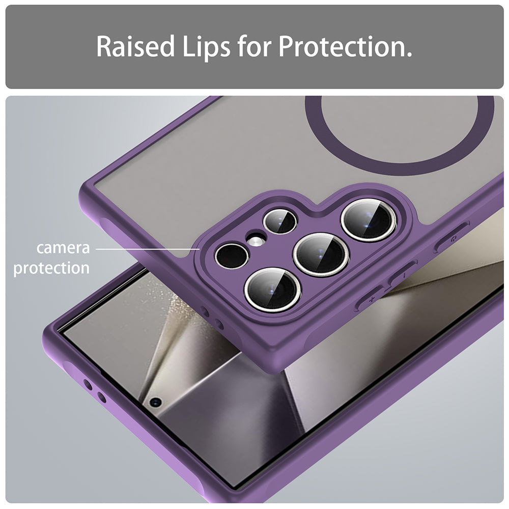 Capa MagSafe para Samsung Galaxy S24 Ultra S928, Techsuit, HaloFrost II, Roxa