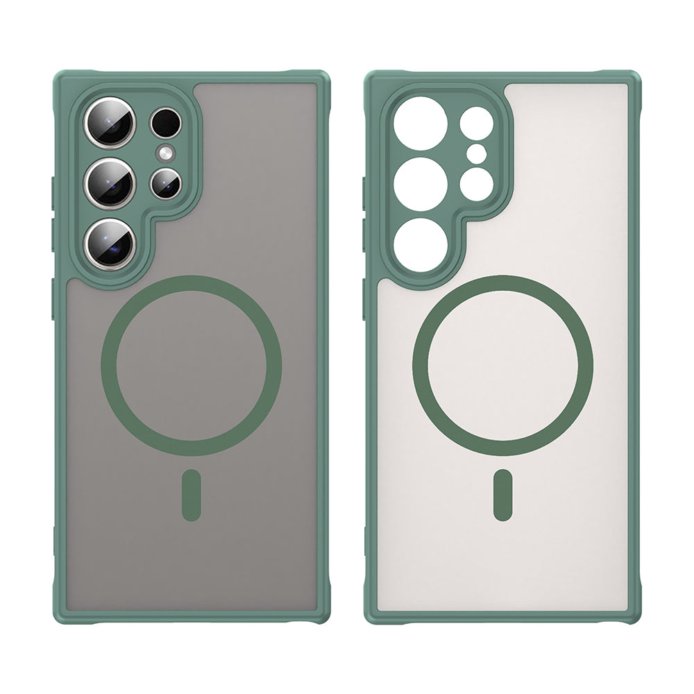 Capa MagSafe para Samsung Galaxy S24 Ultra S928, Techsuit, HaloFrost II, Verde