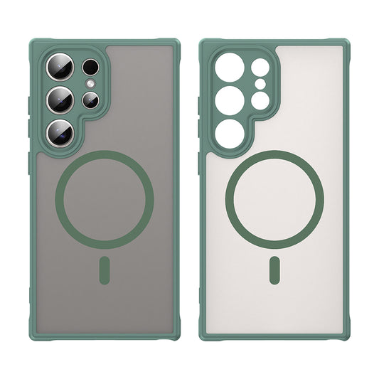 Capa MagSafe para Samsung Galaxy S24 Ultra S928, Techsuit, HaloFrost II, Verde