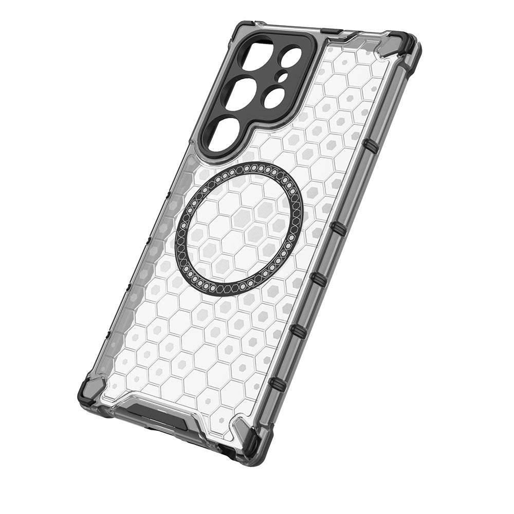 Capa MagSafe para Samsung Galaxy S24 Ultra S928, Techsuit, HoneyComb Shield, Branca