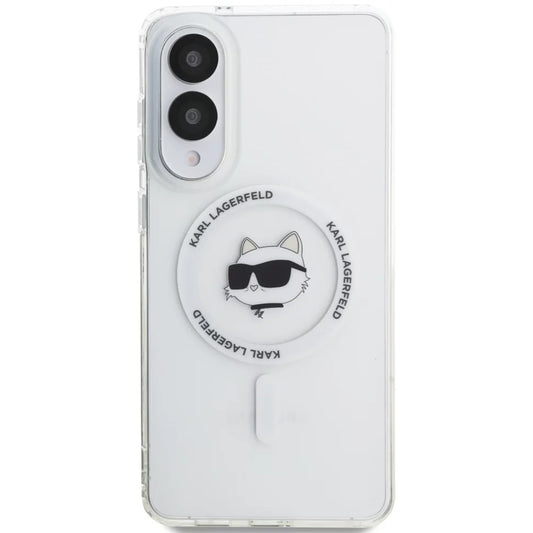 Capa MagSafe para Samsung Galaxy S25 Edge S937, Karl Lagerfeld, IML Choupette's Head, Branca.