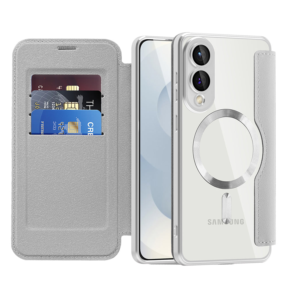 Capa MagSafe para Samsung Galaxy S25 Edge S937, Techsuit, SmartMag Book, Cinzento