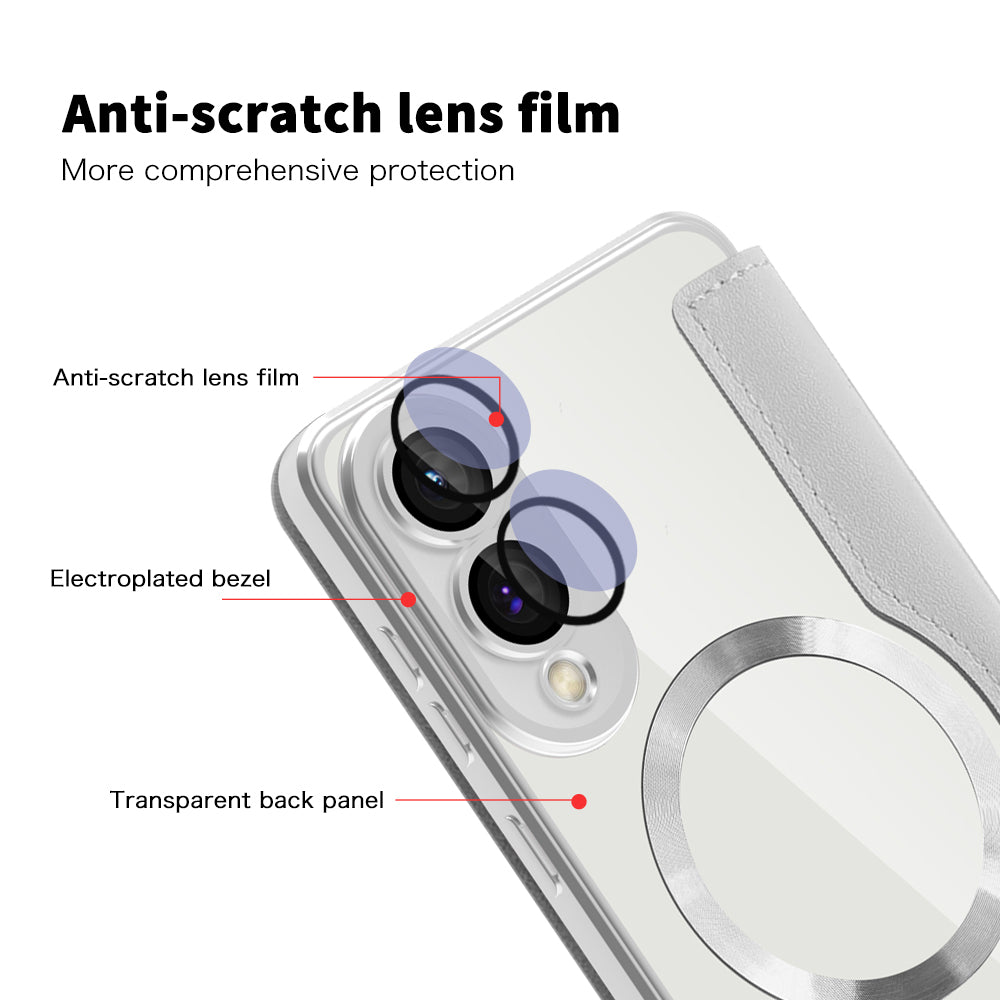 Capa MagSafe para Samsung Galaxy S25 Edge S937, Techsuit, SmartMag Book, Cinzento