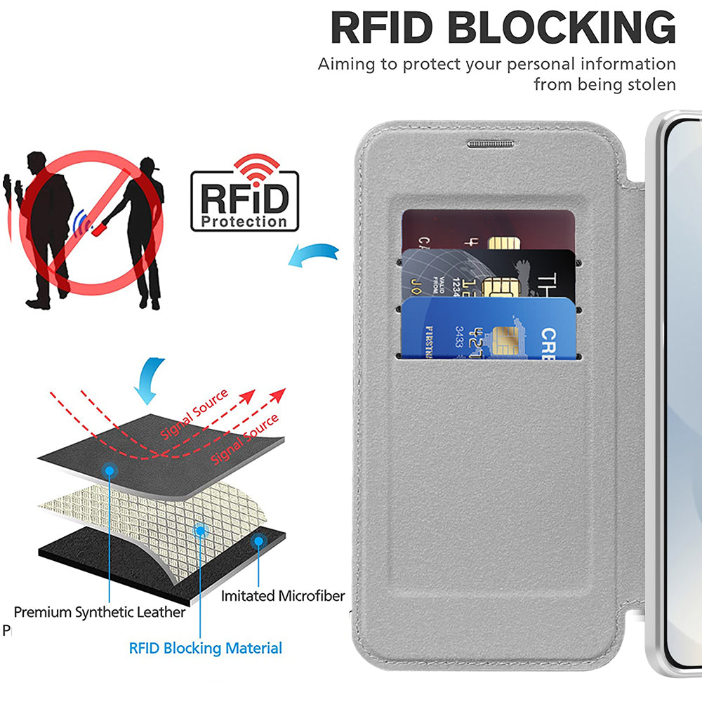 Capa MagSafe para Samsung Galaxy S25 Edge S937, Techsuit, SmartMag Book, Cinzento
