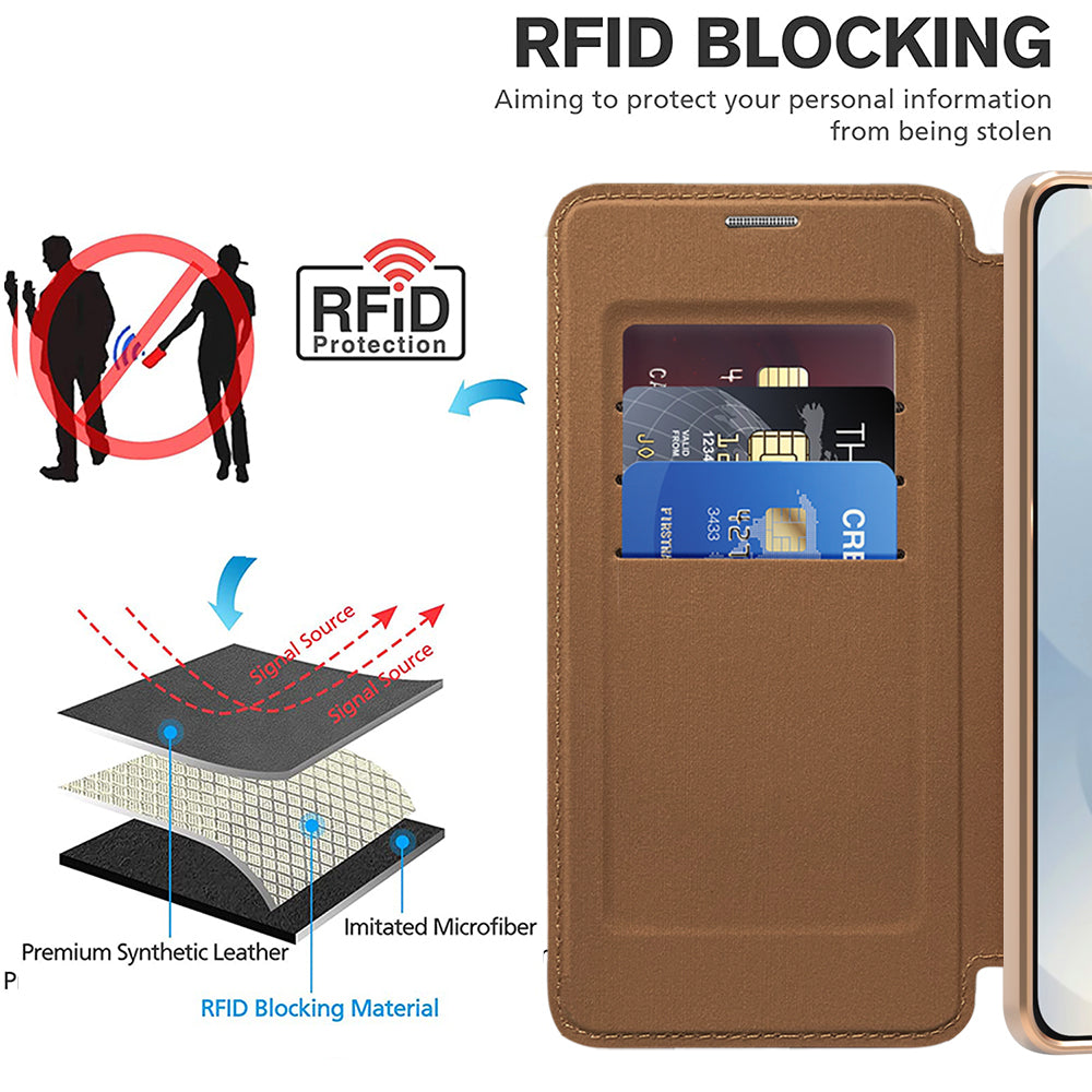 Capa MagSafe para Samsung Galaxy S25 Edge S937, Techsuit, SmartMag Book, Castanha