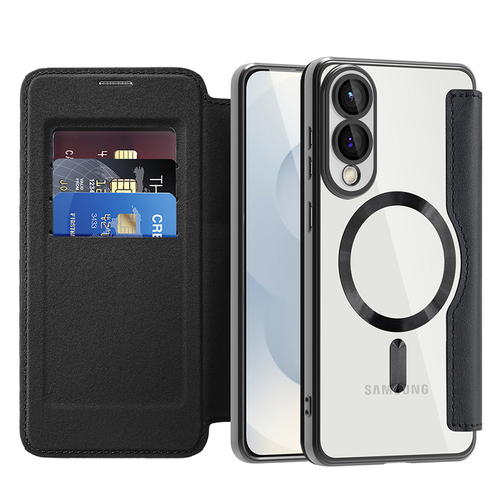 Capa MagSafe para Samsung Galaxy S25 Edge S937, Techsuit, SmartMag Book, Preta