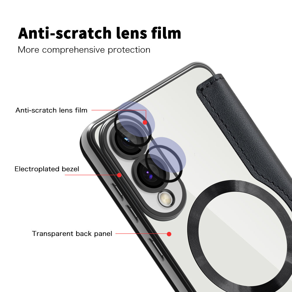 Capa MagSafe para Samsung Galaxy S25 Edge S937, Techsuit, SmartMag Book, Preta