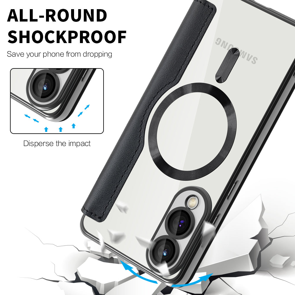 Capa MagSafe para Samsung Galaxy S25 Edge S937, Techsuit, SmartMag Book, Preta