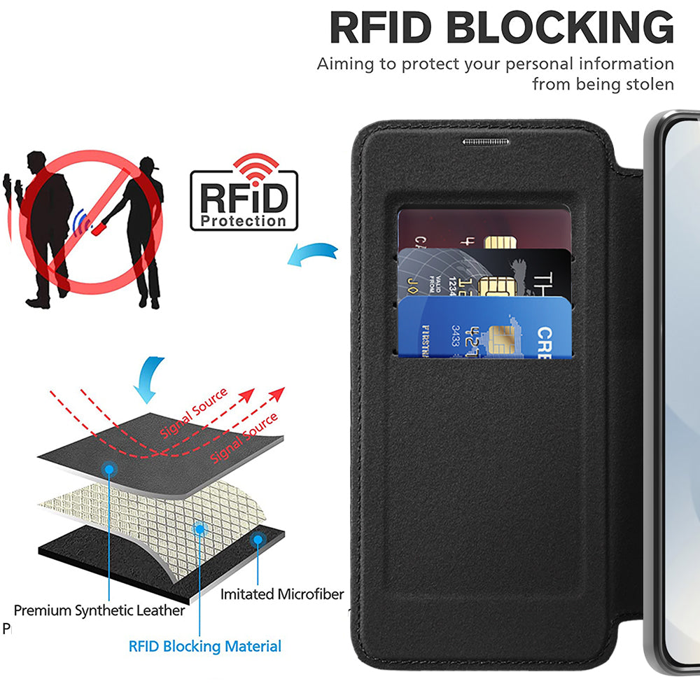 Capa MagSafe para Samsung Galaxy S25 Edge S937, Techsuit, SmartMag Book, Preta