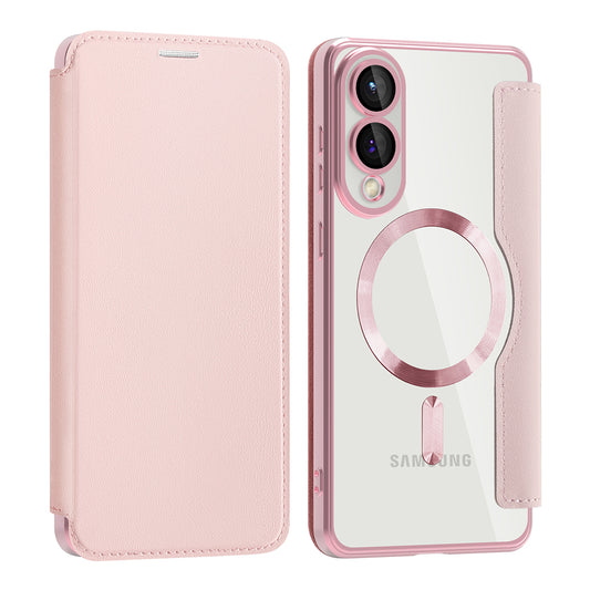 Capa MagSafe para Samsung Galaxy S25 Edge S937, Techsuit, SmartMag Book, Rosa