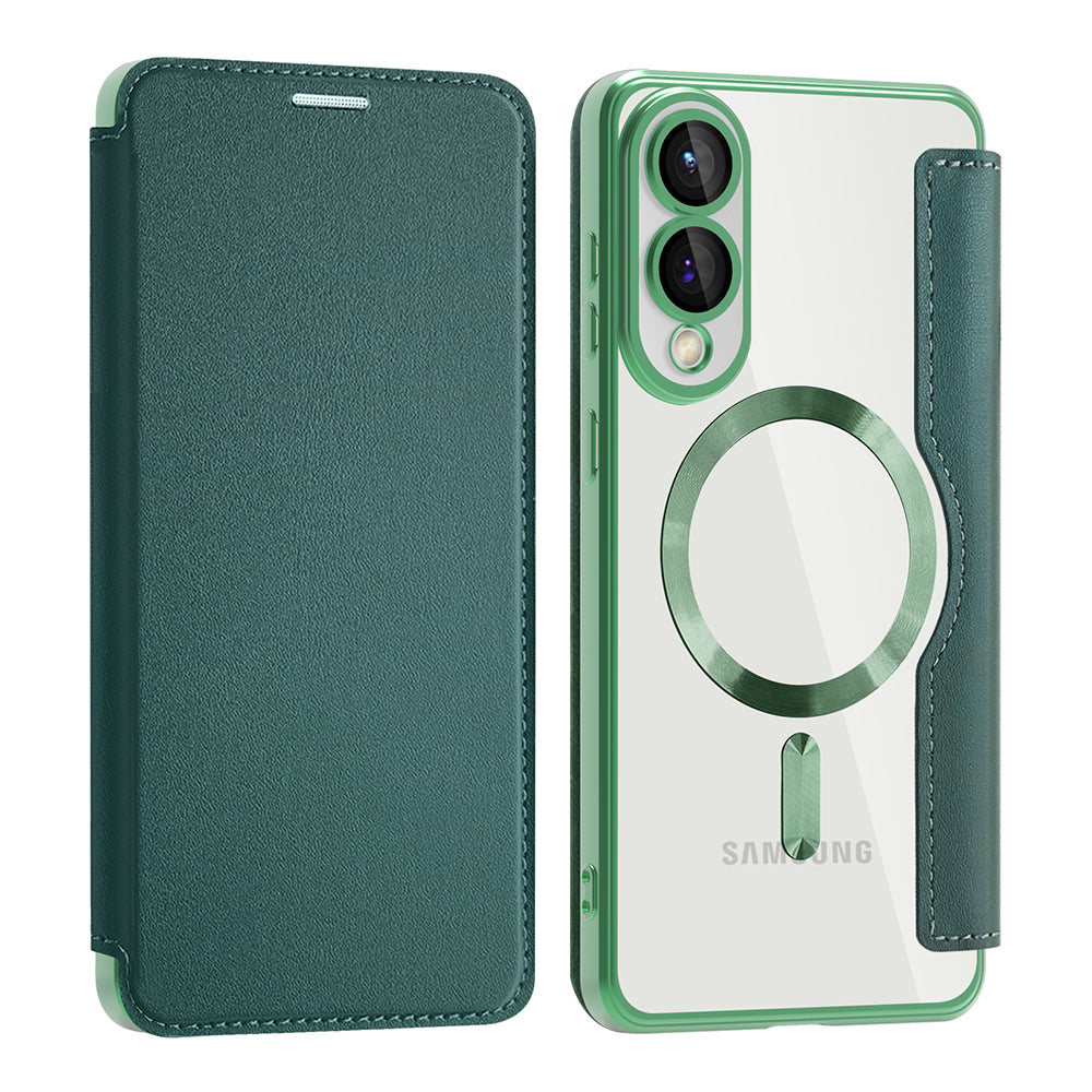 Capa MagSafe para Samsung Galaxy S25 Edge S937, Techsuit, SmartMag Book, Verde