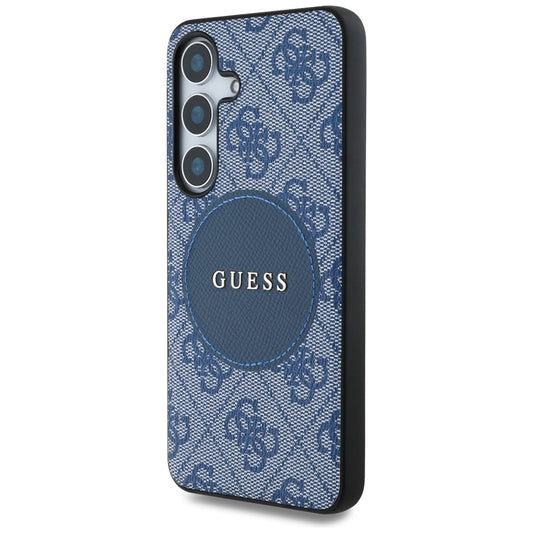 Capa MagSafe para Samsung Galaxy S25+ S936, Guess, 4G Circle Classic Logo, Azul